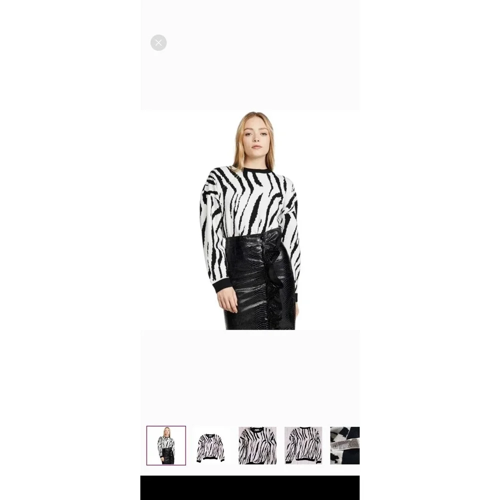Endless Rose Women's L Zebra Print Knit Soft Pullover‎ Sweater Whimsigoth